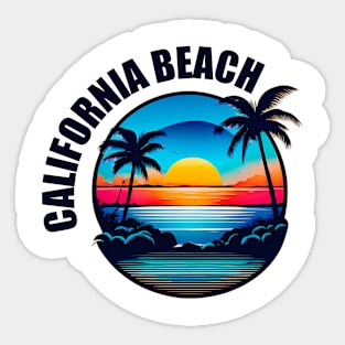 Califiria beach illustration Sticker